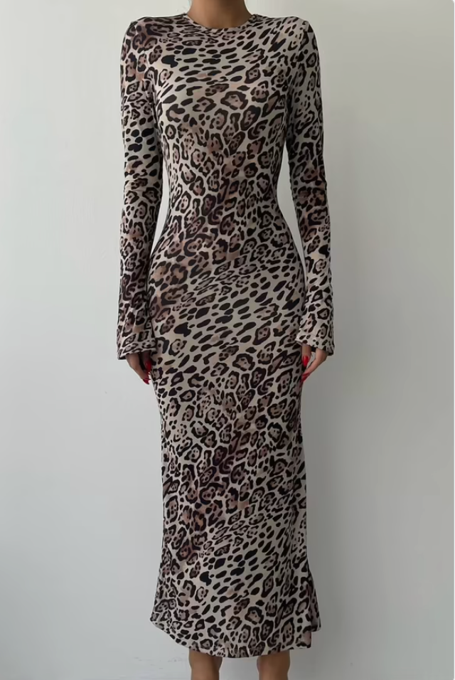 Leopard Pattern Maxi Dress