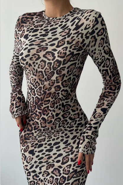 Leopard Pattern Maxi Dress