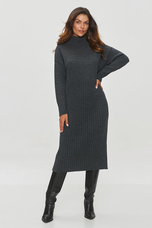 Classic Charcoal Sweater Dress